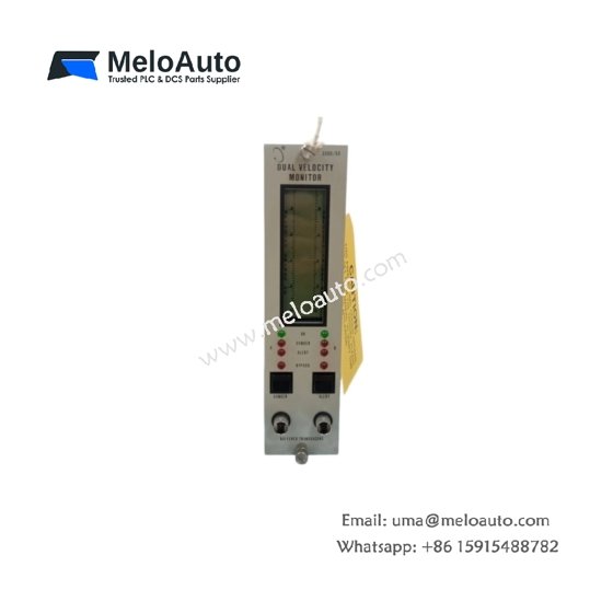 Bently Nevada 3300/55-06-01-11-16-02-02-00 dual velocity monitor, 2 channels, 4–20 mA output, velocity transducer inputs, 24V DC
