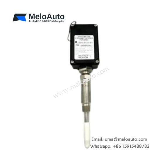 Bently Nevada 32000-28-05-00-100-03-02 proximity probe housing. 316L SS, 3/4-20 UNF, 100mm length, IP66 rated. Probe positioning