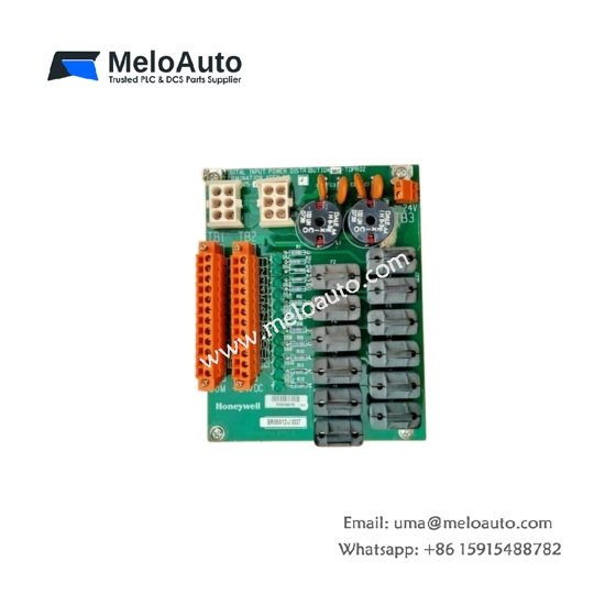 Honeywell 51304425-175 power distribution board offers 16 fused outputs, 24 VDC input, DIN-rail mount, and LED fault indicators