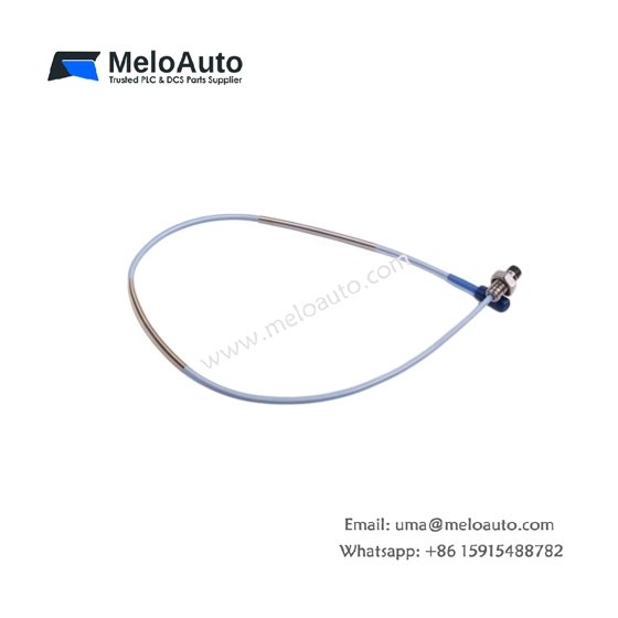 Bently Nevada 330101-00-08-15-02-05 5mm proximity probe. 7.87 mV/µm sensitivity, -35 to 177°C tip rating, 8.0m cable
