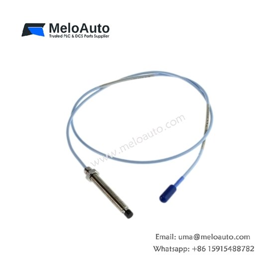 Bently Nevada 330104-00-09-10-02-00 proximity probe offers 0.25-2.0 mm range, 200 mV/mil sensitivity, -51 to 177 °C operation, and 0.5 m cable