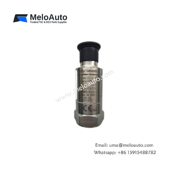 Bently Nevada 330500-07-04: Velomitor piezo-velocity sensor, 3.94 mV/mm/s sensitivity, 4.5 Hz–1 kHz range, stainless steel housing.Bently Nevada 330500-07-04: Velomitor piezo-velocity sensor, 3.94 mV/mm/s sensitivity, 4.5 Hz–1 kHz range, stainless steel housing.