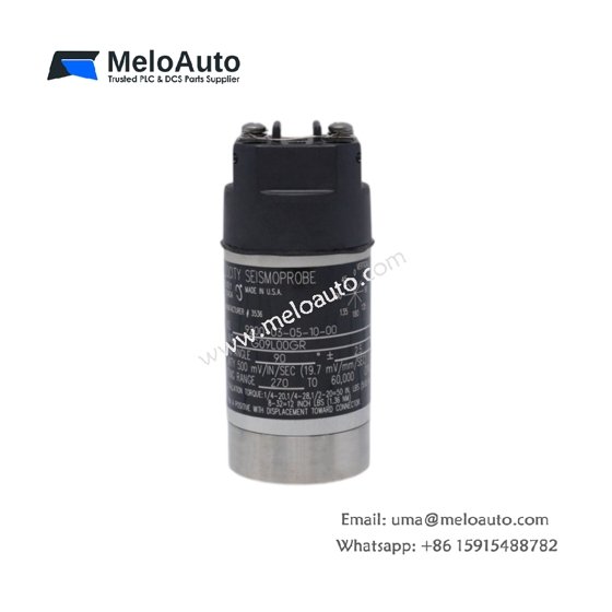 Bently Nevada 9200-03-05-10-00 two-wire transducer features 20 mV/mm/s sensitivity, 4.5 Hz to 1 kHz response, M10x1 mount, and 300g weight Bently Nevada 9200-03-05-10-00 two-wire transducer features 20 mV/mm/s sensitivity, 4.5 Hz to 1 kHz response, M10x1 mount, and 300g weight