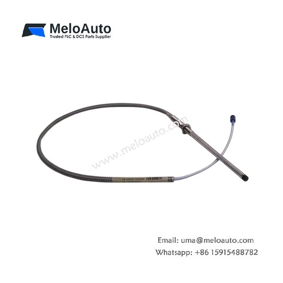Bently Nevada 330104-00-14-10-02-05: 8 mm proximity transducer with 1 m cable, ClickLoc connector, -35°C to +177°C range, 2 mm linear span.