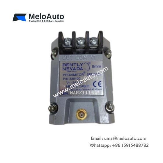 Bently Nevada 330100-50-00 Proximitor sensor: 0–10 kHz, 0–2 mm range, -17.5 to -26 Vdc supply, 12 mA draw. View full 3300 XL specs.