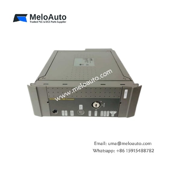 ICS Triplex T8110 Trusted TMR Processor: 24 VDC, 160×100×40 mm, 1.5 kg, triple redundant design for SIL 3 safety systems.