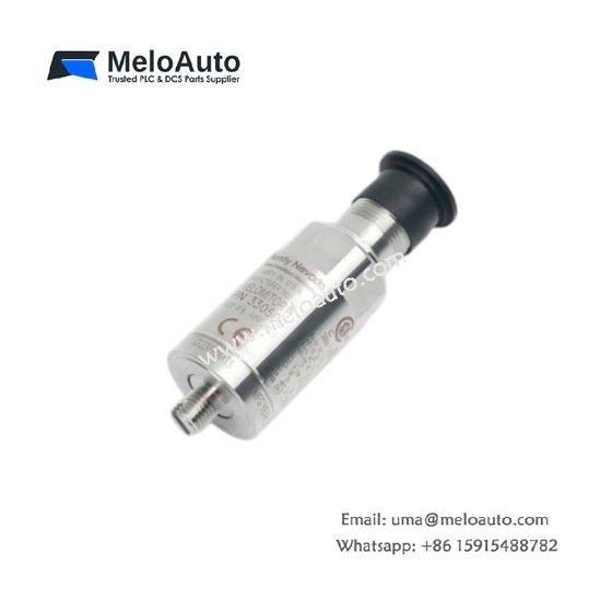 Bently Nevada 330500-02-00 Velomitor piezo-velocity sensor, 3300 series. 100 mV/in/s sensitivity, 4.5 Hz to 1 kHz, stainless steel housing.