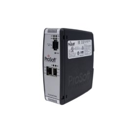 ProSoft PLX32-EIP-PND gateway: EtherNet/IP to PROFINET IO conversion, dual Ethernet ports, DIN rail mount, 90×140×115 mm, 0.8 kg.
