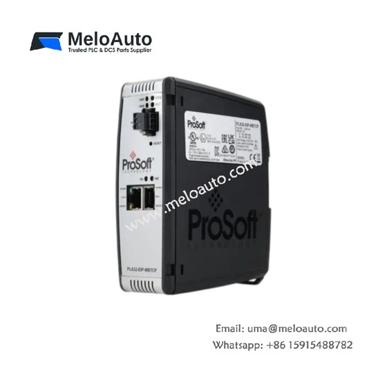 ProSoft PLX32-MBTCP-PND gateway: Modbus TCP/IP to PROFINET IO conversion, dual Ethernet ports, DIN rail mount, 90×140×115 mm