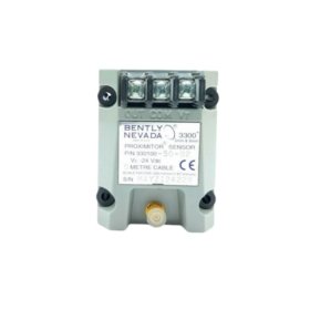 Bently Nevada 330100-50-02 proximity transducer: 0–10 kHz, 0–2 mm range, -17.5 to -26 Vdc supply, 12 mA draw. View full 3300 XL specs.