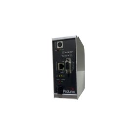ProSoft 5204-DFNT-PDPM gateway: PROFIBUS DP master, EtherNet/IP connectivity, RS-485 DB9 port, DIN rail mount, 90×140×115 mm, 0.8 kg