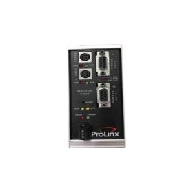 ProSoft 5301-MBP-DFCM module: Modbus Plus to DF1 conversion, RS-232 configuration port, DIN rail mount, 90×140×115 mm, 0.8 kg.