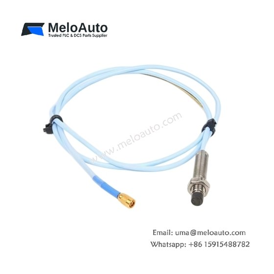 Bently Nevada 330101-00-20-10-02 3300 XL 8 mm proximity probe: 0–2 mm range, 7.87 V/mm, -35°C to +177°C. 2.0 m cable, M10 thread.
