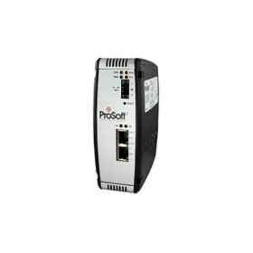 ProSoft PLX31-MBTCP-MBS4 gateway: Modbus TCP/IP to four serial Modbus ports, Ethernet port, DIN rail mount, 90×140×115 mm, 0.8 kg.