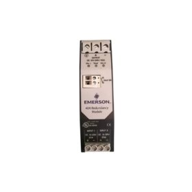 Emerson VE5128 Power Supply: AC input, regulated DC output, -40 to 70°C range, 0.50 kg, DIN rail mount design for industrial control panels.