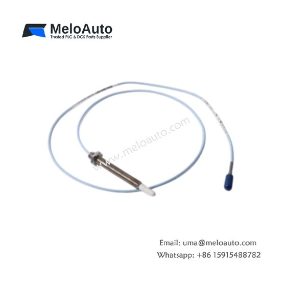 Bently Nevada 330905-00-03-10-02-00 M10 x 1 proximity probe: 8 mm tip, 7.87 mV/µm, 0.25–2.3 mm range, unarmored, API 670 compliant