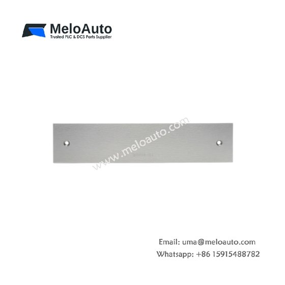 Bently Nevada 80098-01 filler panel: anodized aluminum slot cover, 20×220×3 mm, 0.08 kg, screw mounting to 3300 Series rack rails.