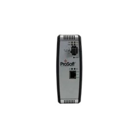 ProSoft PLX31-EIP-MBTCP gateway: EtherNet/IP to Modbus TCP conversion, dual Ethernet ports, DIN rail mount, 90×140×115 mm, 0.8 kg.