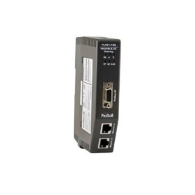 ProSoft PLX51-PBS gateway: PROFIBUS DP slave to EtherNet/IP conversion, dual Ethernet ports, DIN rail mount, 90×140×115 mm, 0.8 kg